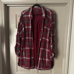 Lane Bryant | Plaid Longline Button Down Shirt